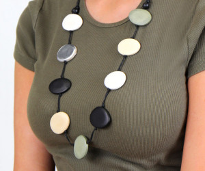 Bardi Black & White Bead Necklace