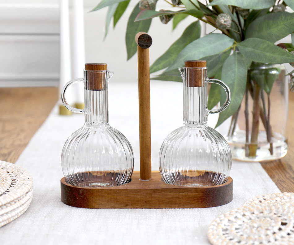 Set 2 Balmoral Glass Oil & Vinegar Bottles