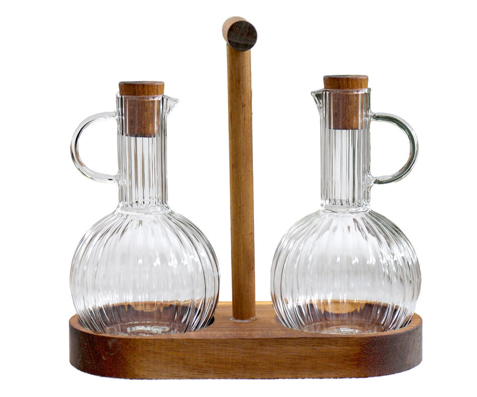 Set 2 Balmoral Glass Oil & Vinegar Bottles