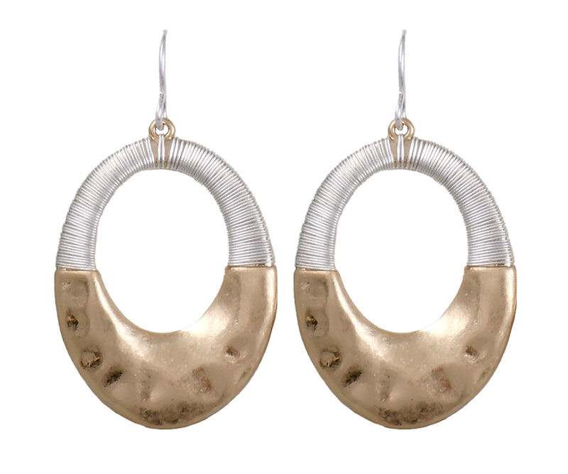 Rowan Hammered Gold Oval Earrings
