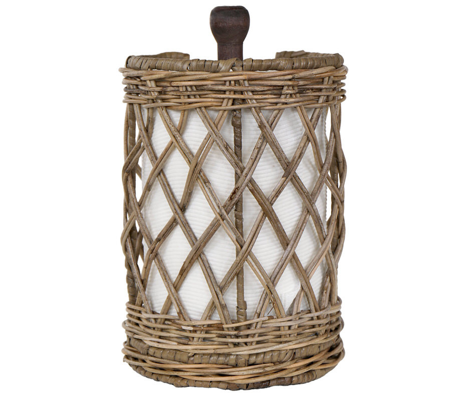 Breton Rattan Paper Towel Holder