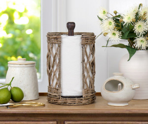 Breton Rattan Paper Towel Holder