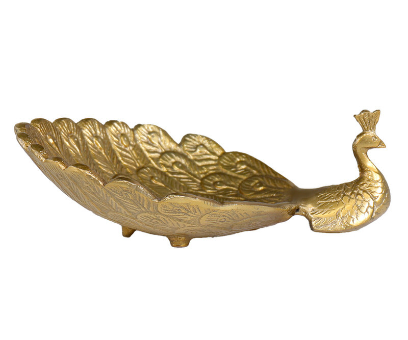 Rajani Gold Peacock Trinket Dish