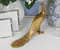 Pavonini Gold Peacock Sculpture