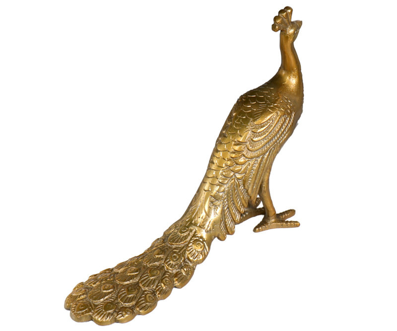 Pavonini Gold Peacock Sculpture