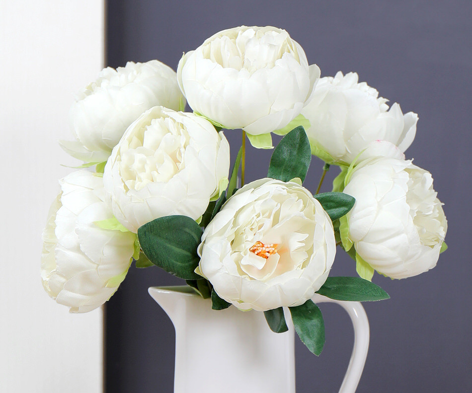 Set 6 Eloise White Peonies Bouquet