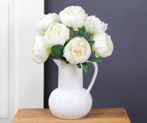 Set 7 Eloise White Peonies Bouquet