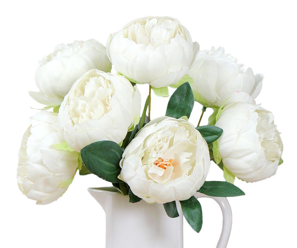 Set 6 Eloise White Peonies Bouquet