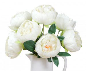 Set 6 Eloise White Peonies Bouquet