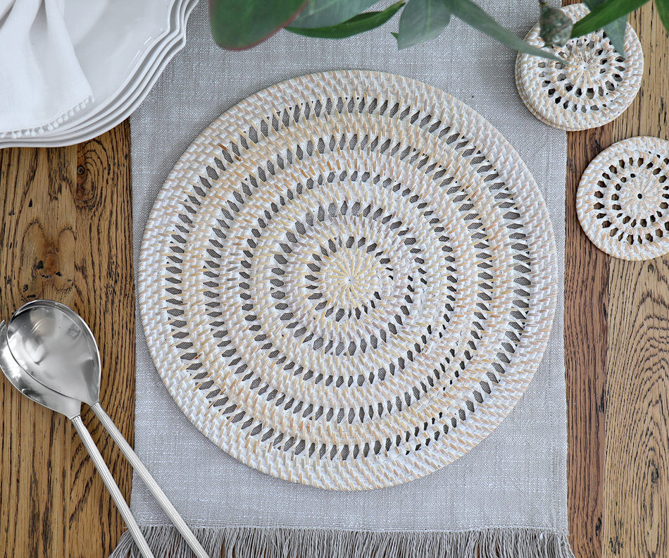 Fairlight Whitewash Rattan Placemat