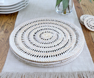 Fairlight Whitewash Rattan Placemat