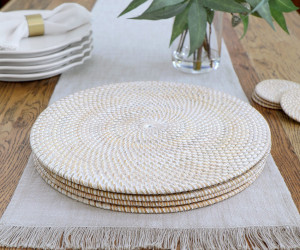 Brooklyn Whitewash Rattan Placemat