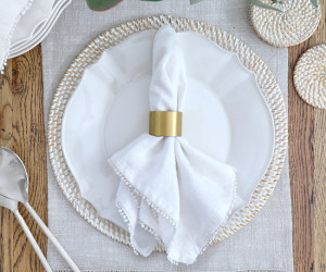 Brooklyn Whitewash Rattan Placemat