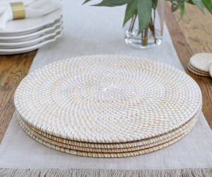 Brooklyn Whitewash Rattan Placemat