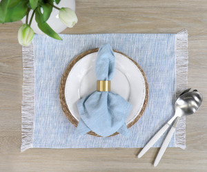 Set 4 Sanctuary Blue Chambray Placemats