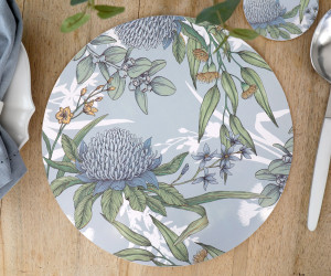 Set 4 Blue Mirella Waratahs Placemats