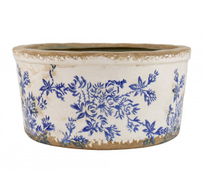 Large Arden Blue Floral Wide Planter