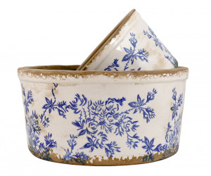 Small Arden Blue Floral Wide Planter