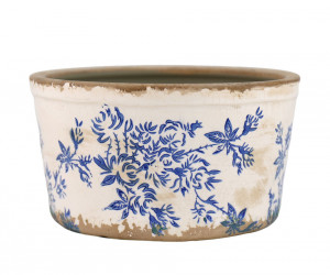 Small Arden Blue Floral Wide Planter