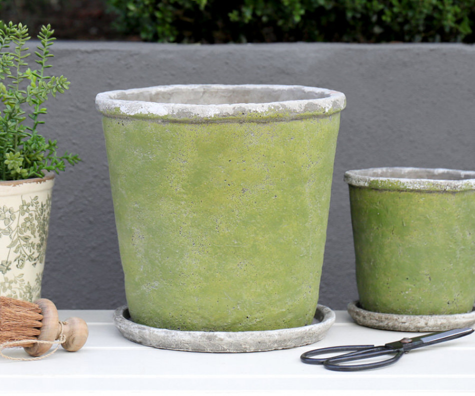 Large Harrington Green Taper Plant Pot