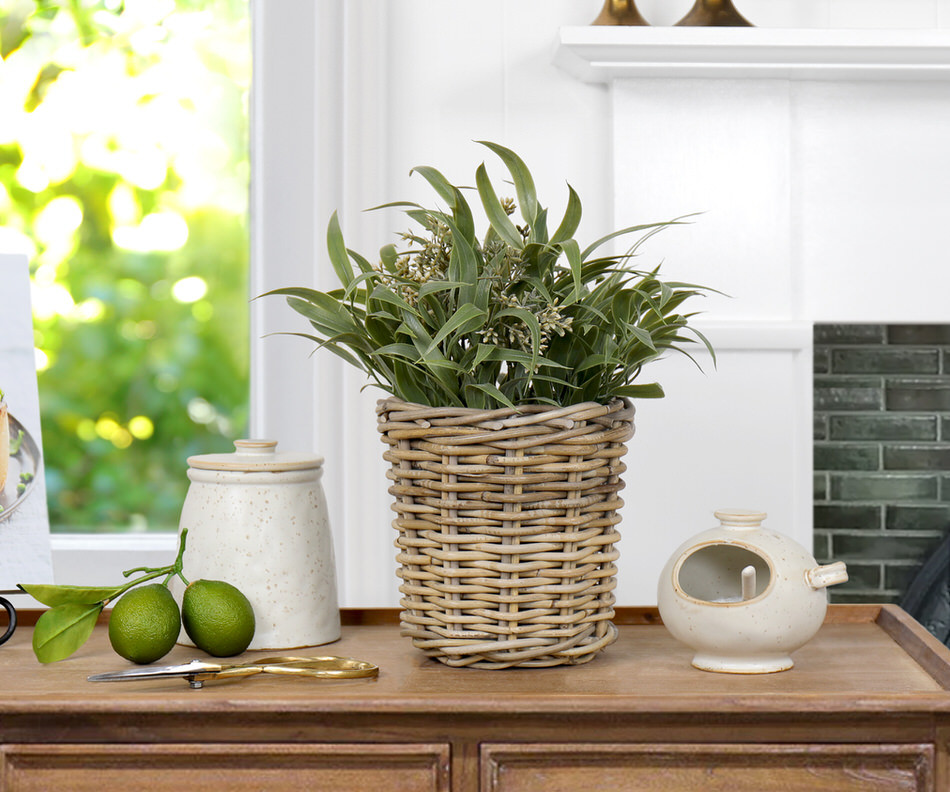 Small Amalfi Rattan Planter Basket