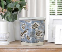 Large Lark Grove Hexagonal Blue Planter