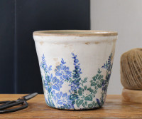 Small Sevenoaks Blue Floral Planter