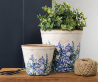 Small Sevenoaks Blue Floral Planter