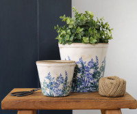 Small Sevenoaks Blue Floral Planter