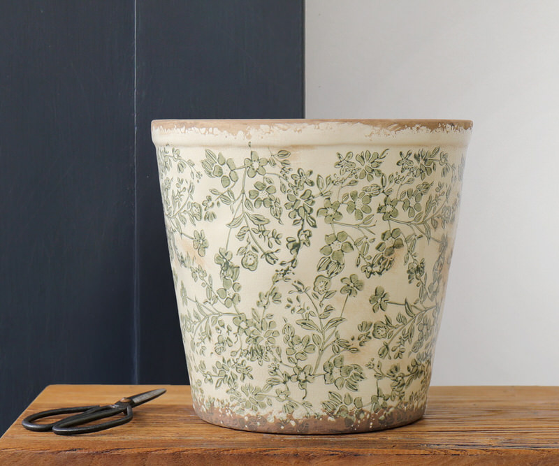 Large Hayward Green Floral Planter