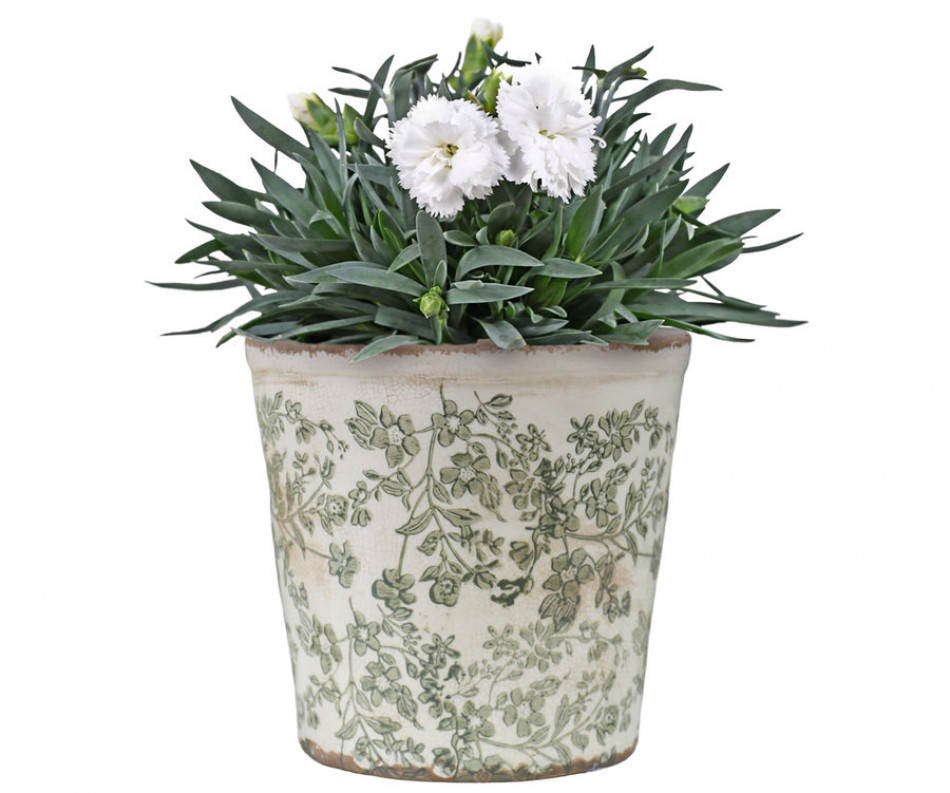 Medium Hayward Green Floral Planter