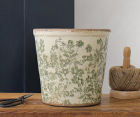 Medium Hayward Green Floral Planter