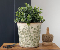 Medium Hayward Green Floral Planter