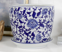 Large Clareville Indigo Roses Plant Pot