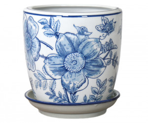 Small Blue Clematis Planter Pot