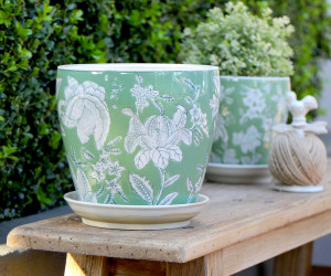 Medium Florence Green Planter Pot