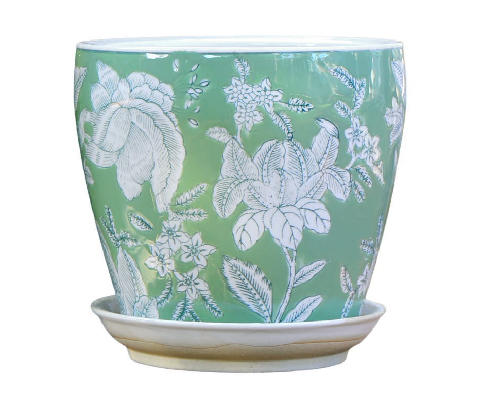 Medium Florence Green Planter Pot