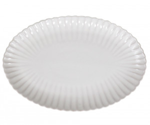 Marguerite Fluted White Oval Platter