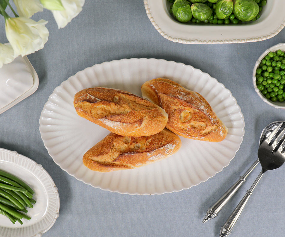 Marguerite Fluted White Oval Platter