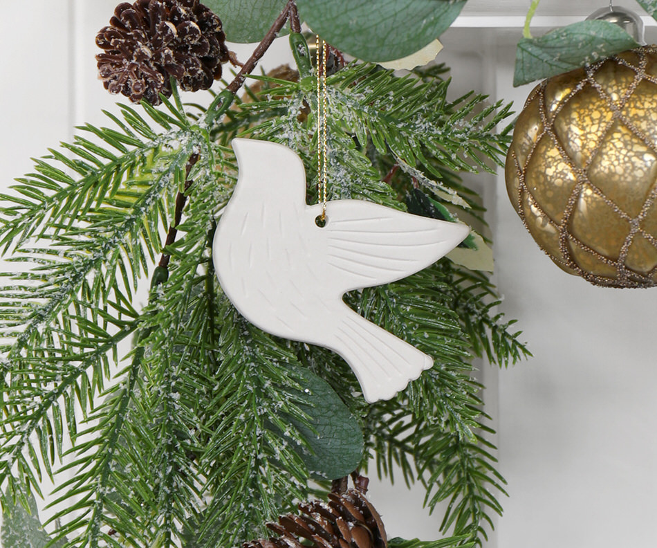 Porcelain Peace Dove Tree Decoration