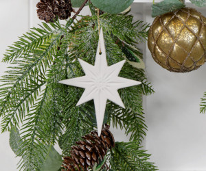 Porcelain Star of Peace Tree Decoration