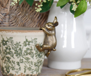 Bella the Rabbit Pot Hanger - Gold