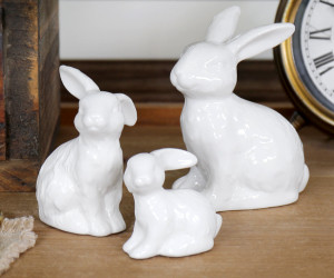 Set 3 Cottontail White Rabbits