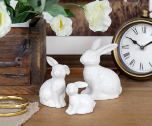 Set 3 Cottontail White Rabbits