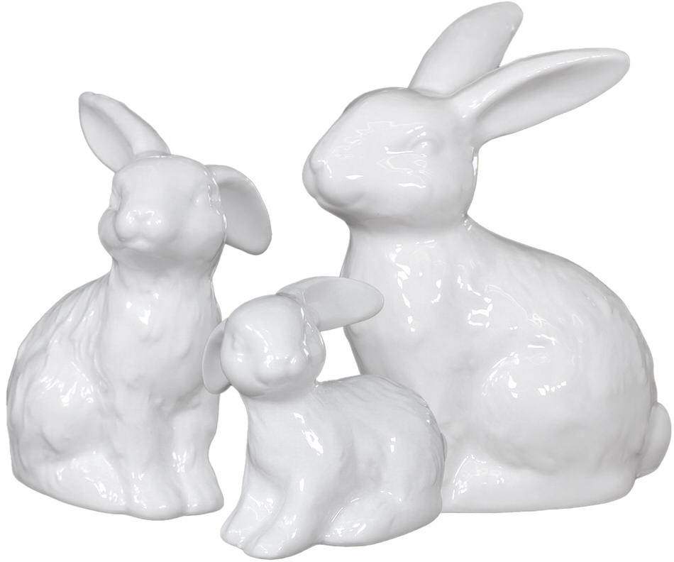 Set 3 Cottontail White Rabbits