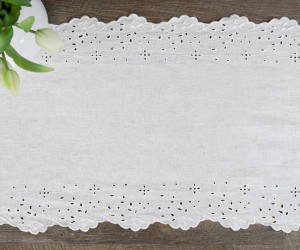 La Maison White Linen Table Runner