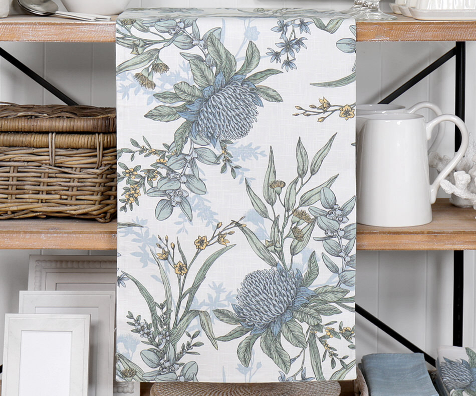 Mirella Blue Waratahs Table Runner