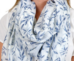 Willow Blue Leaf Scarf