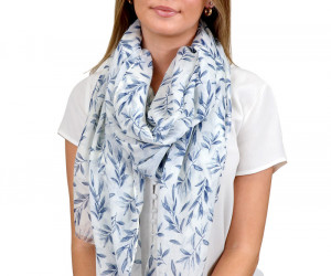 Willow Blue Leaf Scarf