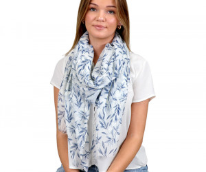 Willow Blue Leaf Scarf